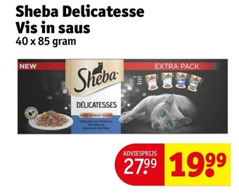 Kruidvat Sheba Delicatesse Vis in saus 40 x 85 gram aanbieding