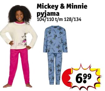 Kruidvat Mickey & Minnie pyjama 104/110 t/m 128/134 aanbieding