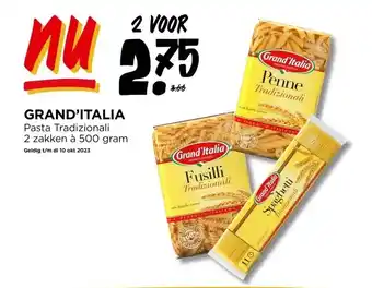 Jumbo Grand'italia pasta tradizionali 2 zakken à 500 gram geldig t/m di 10 okt 2023 aanbieding