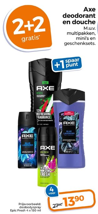 Trekpleister Axe deodorant en douche aanbieding