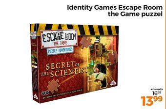 Trekpleister Identity Games Escape Room the Game puzzel aanbieding