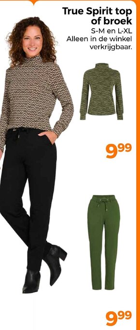 Trekpleister True Spirit top of broek aanbieding