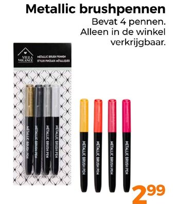 Trekpleister Metallic brushpennen aanbieding