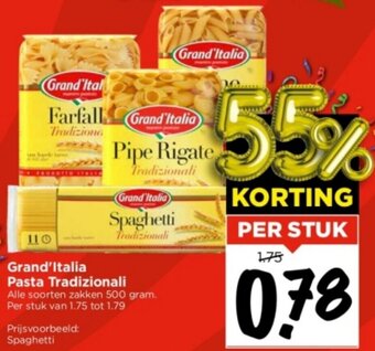 Vomar Voordeelmarkt Grand'Italia Pasta Tradizionali  500g aanbieding