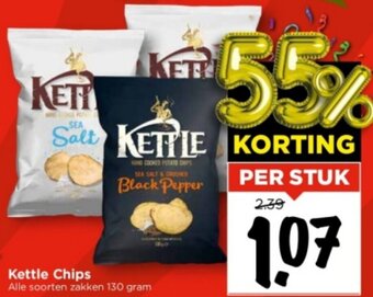 Vomar Voordeelmarkt Kettle Chips 130 gram aanbieding