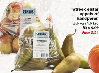 Hoogvliet Streek elstar appels of handperen  1.5 kilo aanbieding