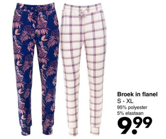 Wibra Broek in flanel aanbieding