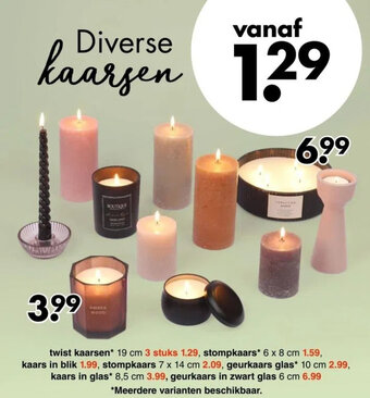 Wibra Diverse kaarsen aanbieding
