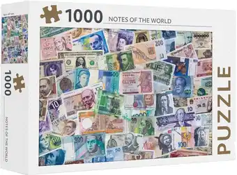 Bol.com Rebo legpuzzel - 1000 st - notes of the world - premium quality aanbieding
