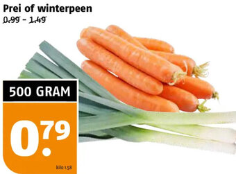 Poiesz Prei of winterpeen  500g aanbieding