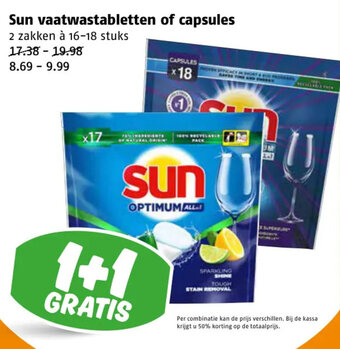 Poiesz Sun vaatwastabletten of capsules aanbieding