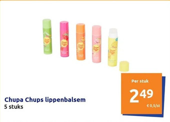 Action Chupa chups lippenbalsem 5 stuks aanbieding