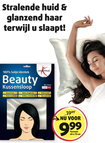Lucovitaal 100% satijn identiek beauty kussenslood aanbieding