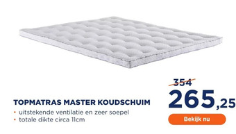 TotaalBED Topmatras master koudschuim aanbieding