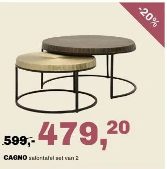 Trendhopper Cagno salontafel set van 2 aanbieding