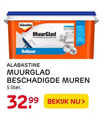 Praxis Alabastine muurglad beschadigde muren 5liter aanbieding