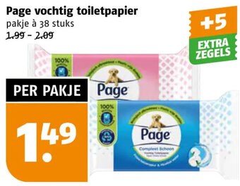 Poiesz Page vochtig toiletpapier pakje à 38 stuks aanbieding