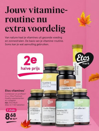 Etos Jouw vitamineroutine nu extra voordelig aanbieding