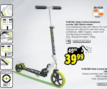 ToyChamp Skids Control inklapbare scooter 180/145mm wielen aanbieding