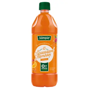 Dekamarkt Slimpie limonadesiroop sinaasappel-framboos aanbieding