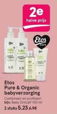 Etos Pure & organic aanbieding