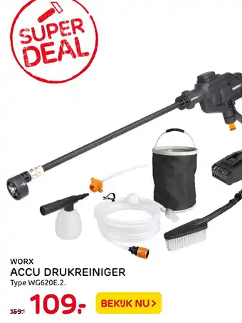 Praxis Worx Accu Drukreiniger Type Wg620E.2. aanbieding