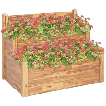 fonQ Vidaxl plantenbak 2-laags 110x75x84 cm massief acaciahout aanbieding