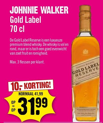 Dirck 3 JOHNNIE WALKER Gold Label 70 cl aanbieding
