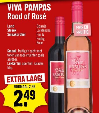 Dirck 3 VIVA PAMPAS Rood of Rosé aanbieding