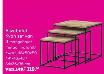 Leen Bakker Bijzettafel Kyan 3st aanbieding