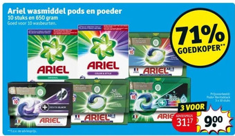 Kruidvat Ariel wasmiddel pods en poeder aanbieding