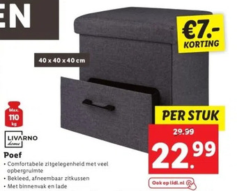 Lidl Livarno home poef aanbieding