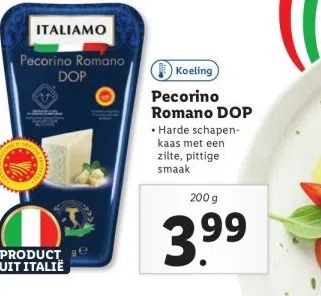 Lidl Pecorino romano dop aanbieding