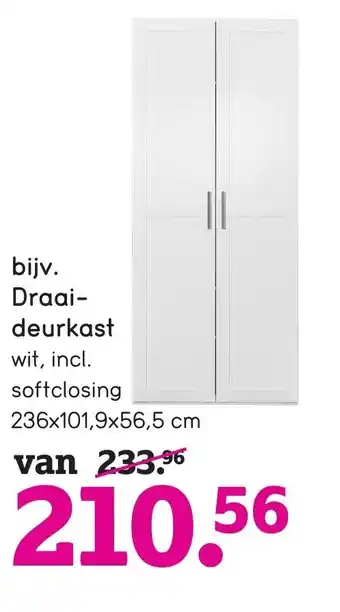 Leen Bakker Draaideurkast wit aanbieding