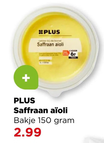 PLUS Plus saffraan aïoli aanbieding