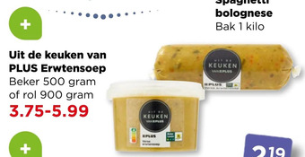 PLUS Uit de keuken van plus erwtensoep aanbieding