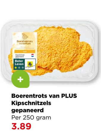 PLUS Boerentrots van plus kipschnitzels gepaneerd aanbieding