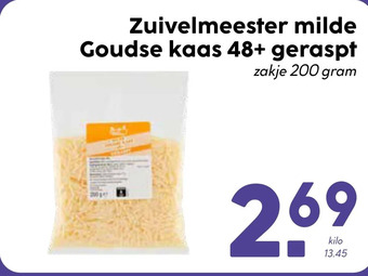 Boon`s Markt Zuivelmeester milde goudse kaas 48+ geraspt aanbieding