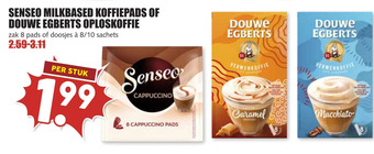 MCD Supermarkt Senseo milkbased koffiepads of douwe egberts oploskoffie aanbieding