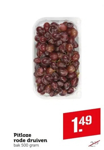 Coop Pitloze rode druiven aanbieding