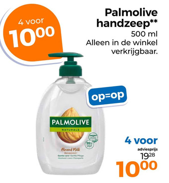 Trekpleister Palmolive handzeep** aanbieding