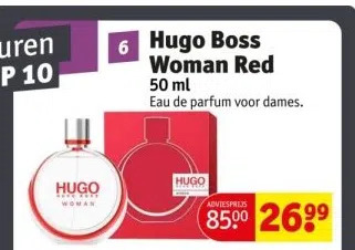 Kruidvat 6 hugo boss woman red 50 ml aanbieding