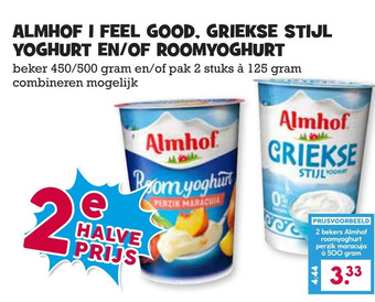 Boon`s Markt Almhof i feel good, griekse stijl yoghurt en/of roomyoghurt aanbieding