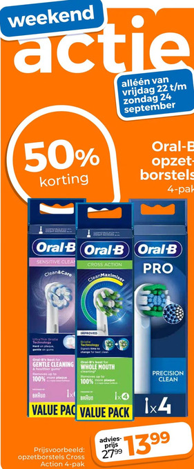 Trekpleister Oral-b opzetborstels aanbieding