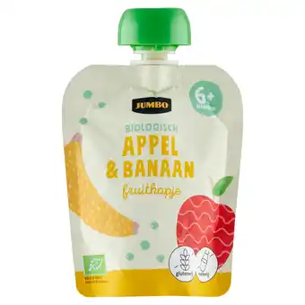 Jumbo Jumbo biologisch fruithapje 6+ maanden - appel & banaan 90g aanbieding