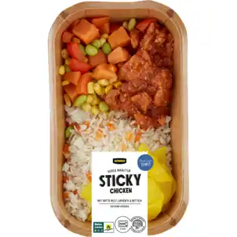 Jumbo Jumbo verse maaltijd sticky chicken met witte rijst, groente & rettich 450g aanbieding