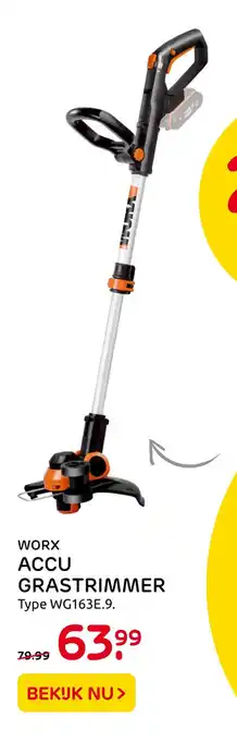 Praxis Worx Accu Grastrimmer Type Wg163E.9. aanbieding