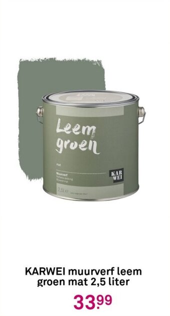 Karwei KARWEI muurverf leem groen mat 2,5 liter aanbieding