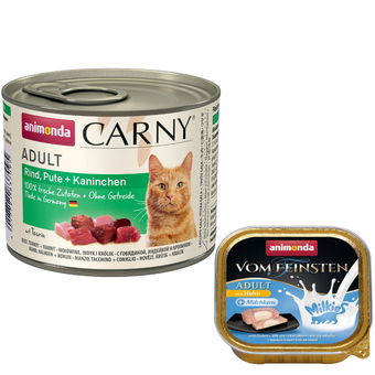 Zooplus Animonda carny adult kattenvoer 6 x 200 g + 100 g animonda vom feinsten gratis! - rund, kalkoen & konijn aanbieding