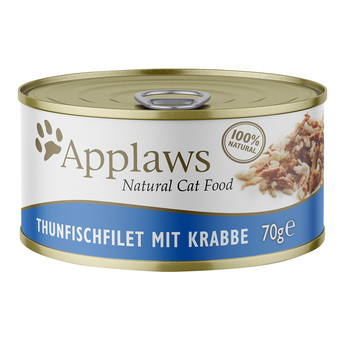 Zooplus 24x70g tonijnfilet met krab applaws kattenvoer aanbieding